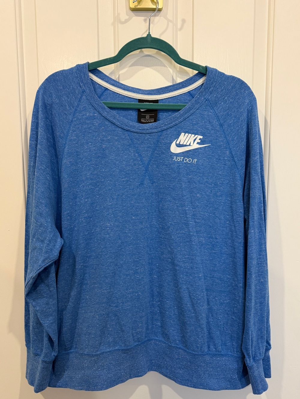 Nike Blue Scoop Neck Sweatshirt with White Logo
